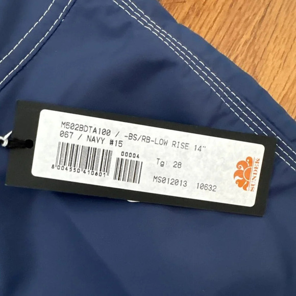 Sundek Swim Trunks Bathing Suit Men's Navy Rainbow Waist Size 28 - Picture 3 of 5